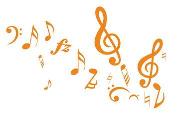 白色卡通插畫音樂符號 音符間的童趣盛宴